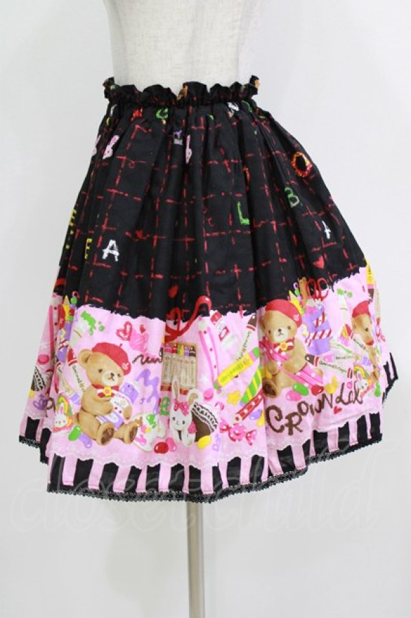 画像2: metamorphose / おえかきくまちゃんミニスカート Free ブラック H-26-04-07-041-ME-SK-NS-ZH (2)