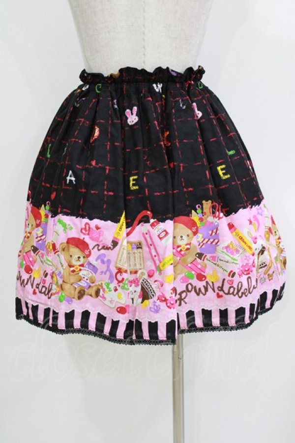 画像3: metamorphose / おえかきくまちゃんミニスカート Free ブラック H-26-04-07-041-ME-SK-NS-ZH (3)