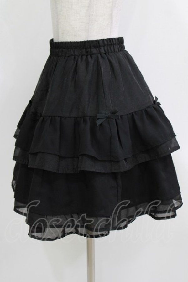 画像2: axes femme POETIQUE / プチリボンティアードミニスカート M ブラック H-26-04-07-051-AX-SK-NS-ZH (2)