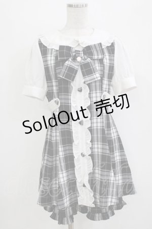 画像: Ank Rouge / チェックフリルコンビネゾン Free ブラック H-26-04-07-053-CA-OP-NS-ZH