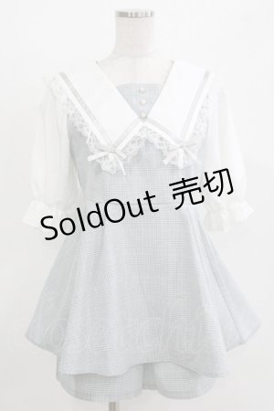 画像: NOEMIE / レースフリルセーラーセットアップ M ブルー H-26-04-07-054-LO-OP-NS-ZH