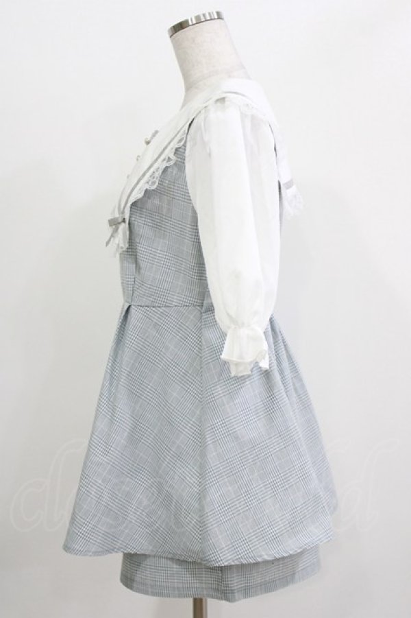 画像2: NOEMIE / レースフリルセーラーセットアップ M ブルー H-26-04-07-054-LO-OP-NS-ZH (2)