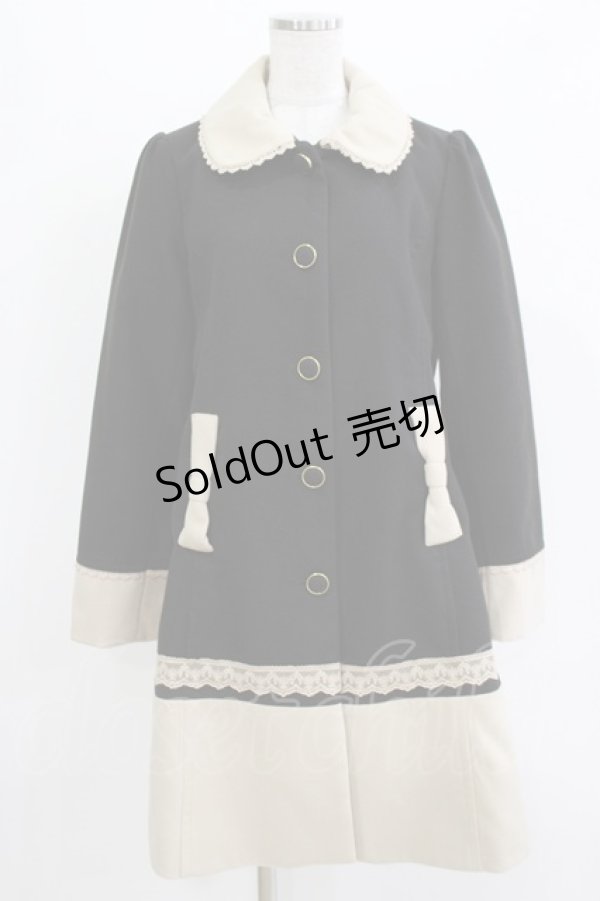 画像1: axes femme / バイカラーAコート L ブラック/アイボリー H-26-04-07-057-AX-CO-NS-ZH (1)