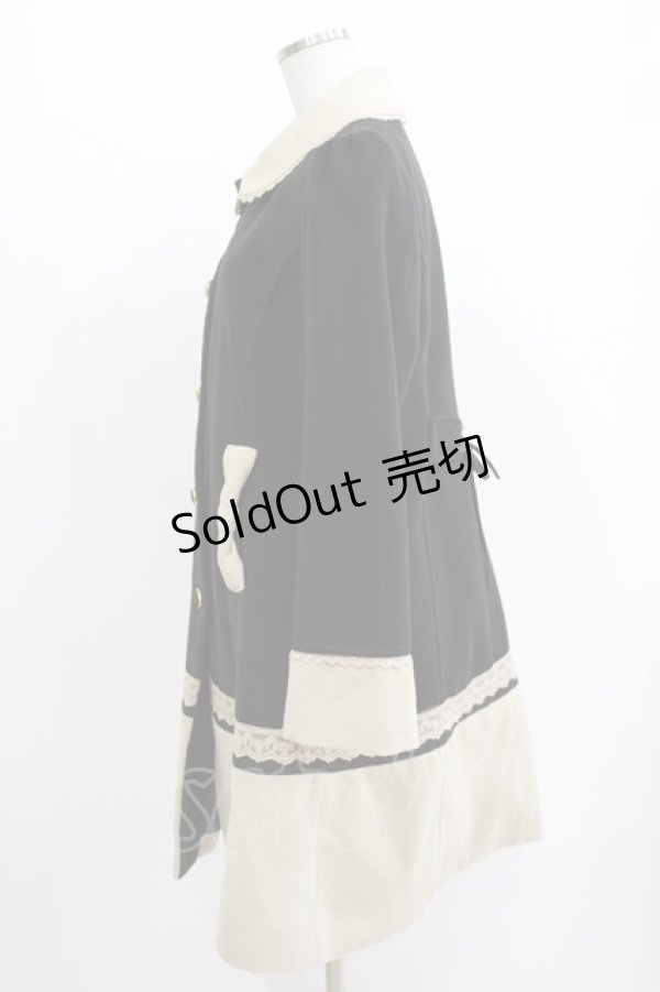 画像2: axes femme / バイカラーAコート L ブラック/アイボリー H-26-04-07-057-AX-CO-NS-ZH (2)