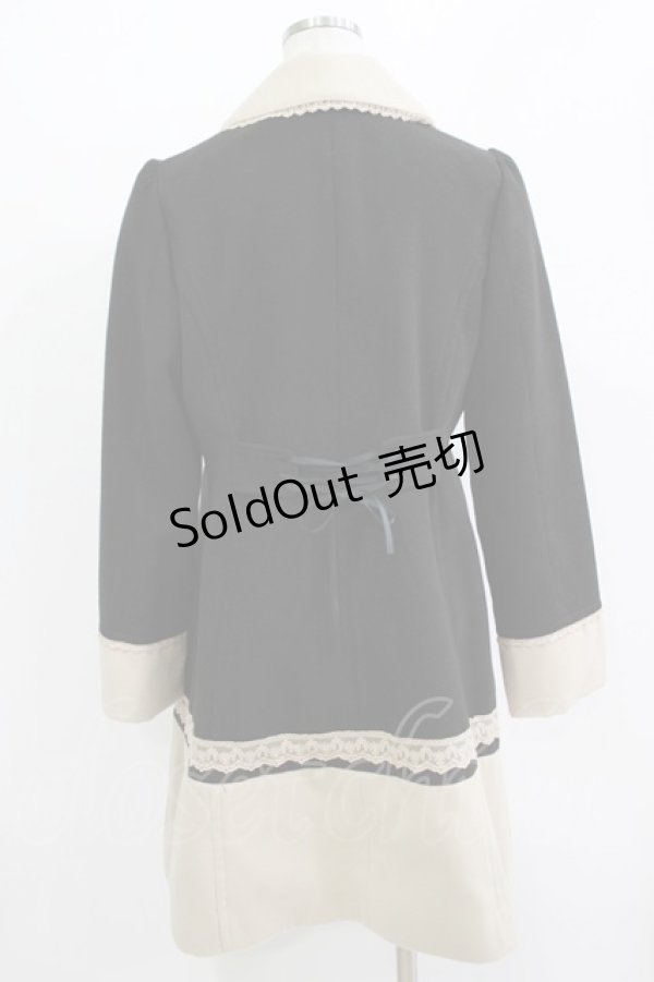 画像3: axes femme / バイカラーAコート L ブラック/アイボリー H-26-04-07-057-AX-CO-NS-ZH (3)