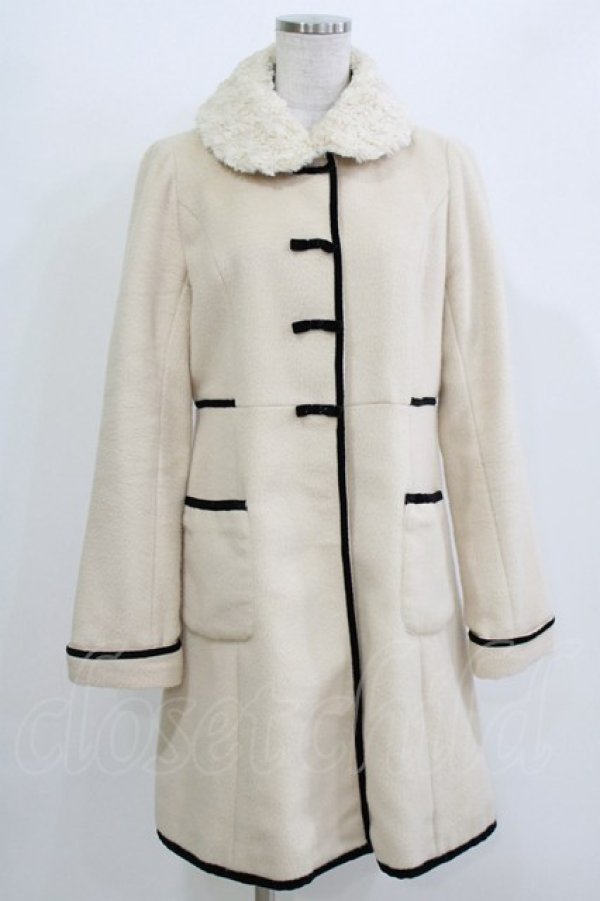 画像1: Secret Honey / ファーカラーコート Free アイボリー H-26-04-07-060-CA-CO-NS-ZH (1)