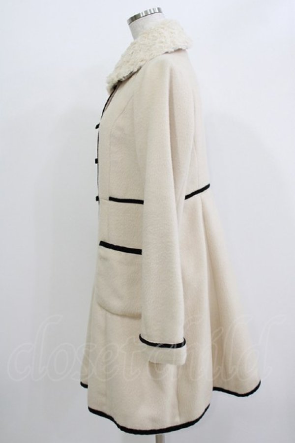 画像2: Secret Honey / ファーカラーコート Free アイボリー H-26-04-07-060-CA-CO-NS-ZH (2)