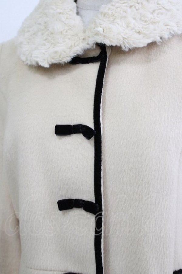 画像4: Secret Honey / ファーカラーコート Free アイボリー H-26-04-07-060-CA-CO-NS-ZH (4)