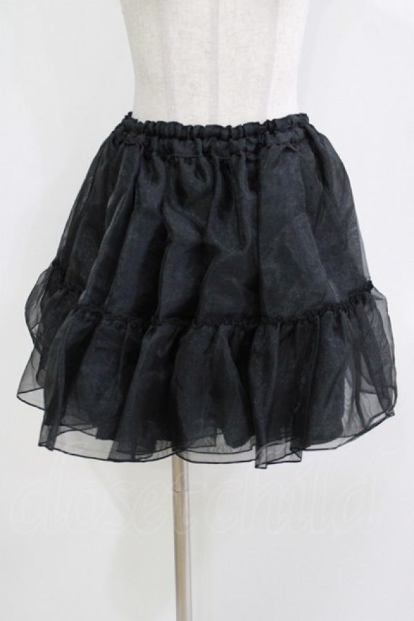 画像1: metamorphose / オーガンジーソフトパニエ Free ブラック H-26-04-07-063-ME-SK-NS-ZH (1)