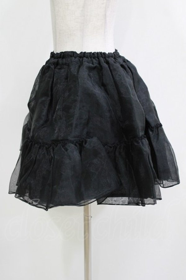 画像2: metamorphose / オーガンジーソフトパニエ Free ブラック H-26-04-07-063-ME-SK-NS-ZH (2)