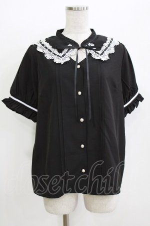 画像: axes femme / カットワークブラウス L ブラック/ホワイト H-26-04-07-069-AX-BL-NS-ZH