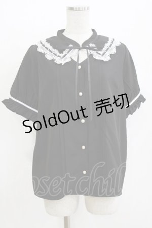 画像: axes femme / カットワークブラウス L ブラック/ホワイト H-26-04-07-069-AX-BL-NS-ZH