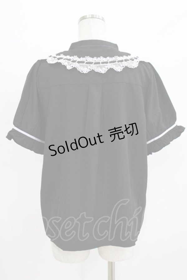 画像3: axes femme / カットワークブラウス L ブラック/ホワイト H-26-04-07-069-AX-BL-NS-ZH (3)