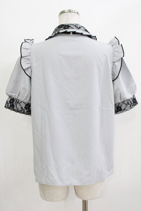 画像3: NOEMIE / レース切替ブラウス M グレー/ブラック H-26-04-07-071-LO-BL-NS-ZH (3)