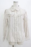 画像1: axes femme / ストライプ長袖ブラウス M 生成り/ブラウン H-26-04-07-072-AX-BL-NS-ZH (1)
