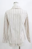 画像3: axes femme / ストライプ長袖ブラウス M 生成り/ブラウン H-26-04-07-072-AX-BL-NS-ZH (3)