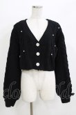 画像1: NOEMIE / パールボタンカーディガン M ブラック H-26-04-07-073-LO-TO-NS-ZH (1)