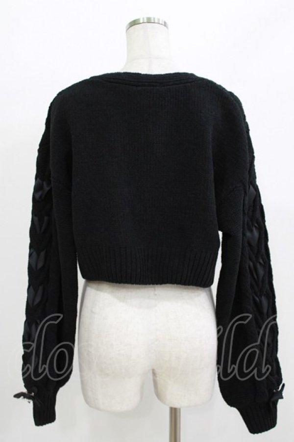 画像3: NOEMIE / パールボタンカーディガン M ブラック H-26-04-07-073-LO-TO-NS-ZH (3)