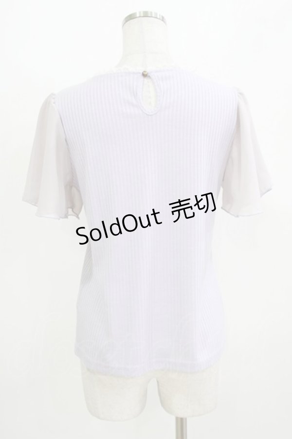 画像3: axes femme / お花手刺繍カットプルオーバー M ラベンダー H-26-04-07-076-AX-TO-NS-ZH (3)