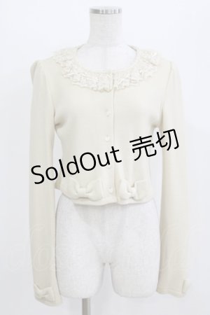 画像: Innocent World / コニーリボンカーディガン L 生成り H-26-04-07-079-IW-TO-NS-ZH
