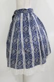 画像2: axes femme / バラ×ストライプ柄スカート M ブルー H-26-04-07-013-AX-OP-NS-ZH (2)
