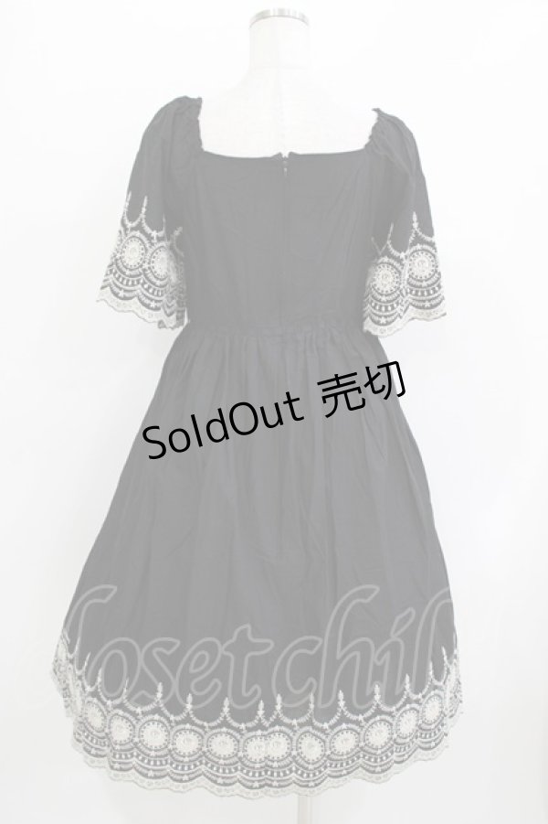 画像3: SERAPHIM / 薔薇のスカラップレースワンピース Free ブラック H-26-04-07-016-LO-OP-NS-ZH (3)