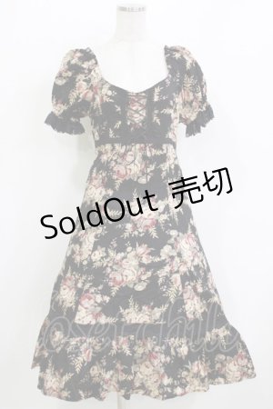 画像: SERAPHIM / 花柄ワンピース Free ブラック H-26-04-07-017-LO-OP-NS-ZH