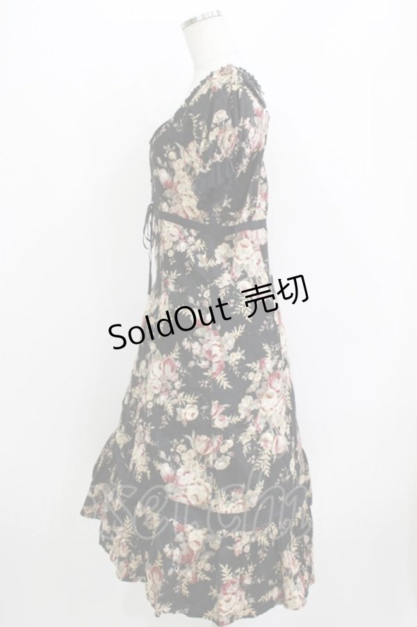 画像2: SERAPHIM / 花柄ワンピース Free ブラック H-26-04-07-017-LO-OP-NS-ZH (2)