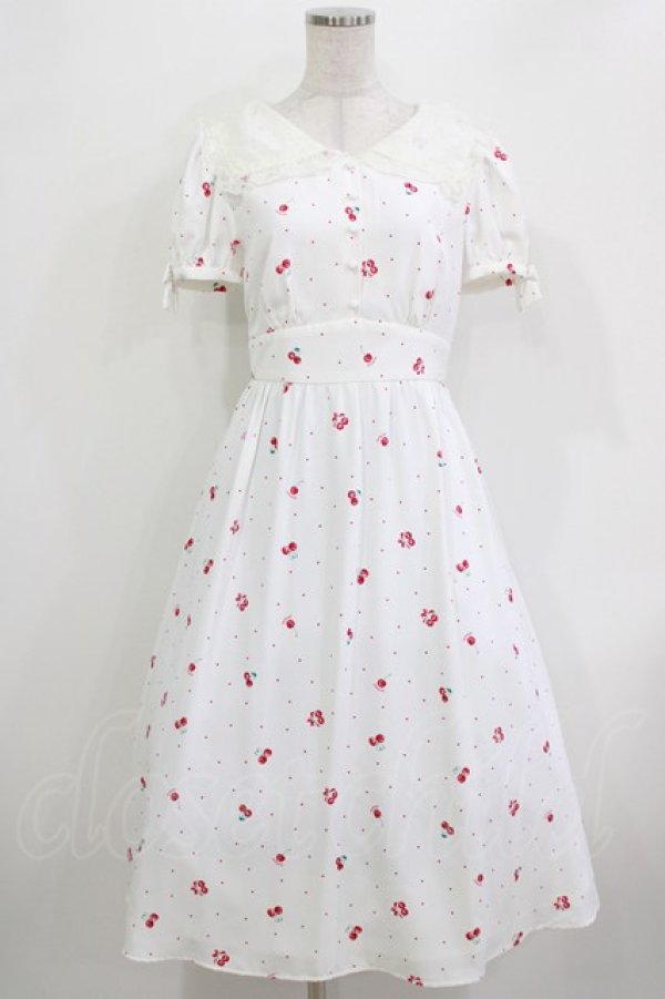 画像1: LODISPOTTO / HearteCherryレースカラーワンピース M オフ H-26-04-07-018-LO-OP-NS-ZH (1)