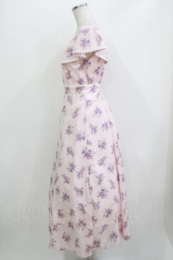 画像2: LODISPOTTO / 肩フリルドットブーケワンピース M ピンク H-26-04-07-019-LO-OP-NS-ZH (2)