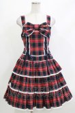 画像1: Angelic Pretty / Fancyタータンチェックジャンパースカート Free ネイビー H-26-04-08-003-AP-OP-NS-ZH (1)