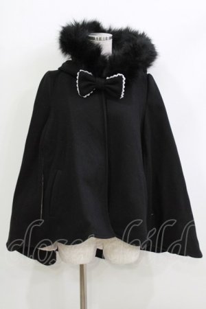 画像: To Alice / ふわふわラビットマントコート(中綿入り) Free ブラック H-26-04-08-027-LO-CO-NS-ZH