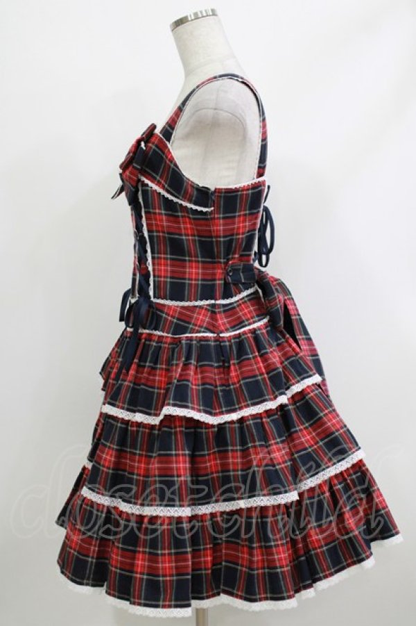 画像2: Angelic Pretty / Fancyタータンチェックジャンパースカート Free ネイビー H-26-04-08-003-AP-OP-NS-ZH (2)