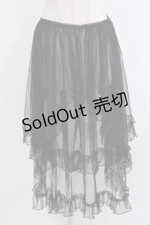 画像: 瑶瑶 裙工作室（海外ロリータブランド） / チュールオーバースカート L ブラック H-26-04-08-032-PU-SK-NS-ZH