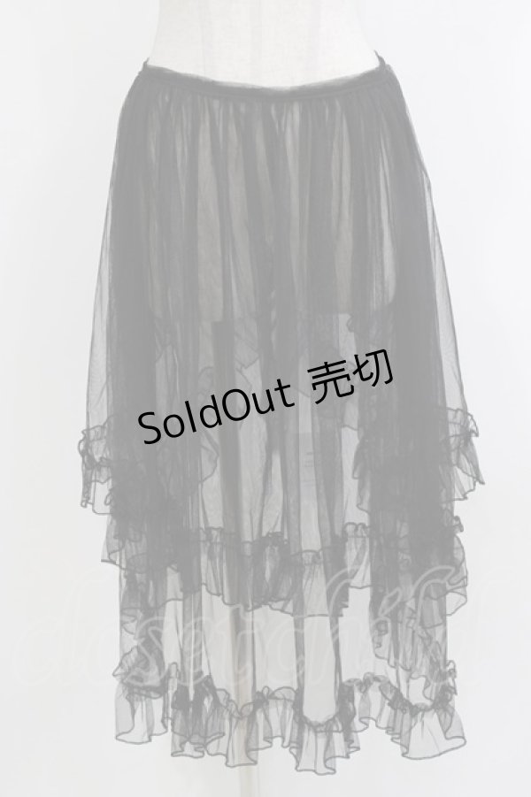 画像1: 瑶瑶 裙工作室（海外ロリータブランド） / チュールオーバースカート L ブラック H-26-04-08-032-PU-SK-NS-ZH (1)