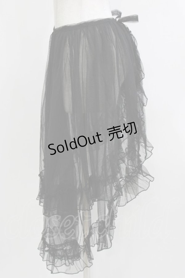 画像2: 瑶瑶 裙工作室（海外ロリータブランド） / チュールオーバースカート L ブラック H-26-04-08-032-PU-SK-NS-ZH (2)