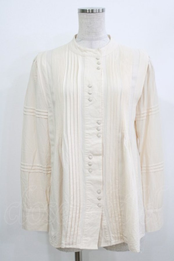 画像1: an another angelus / ヴィンテージレイアウト釦ピンタックブラウス Free IVORY H-26-04-08-037-CA-BL-NS-ZH (1)