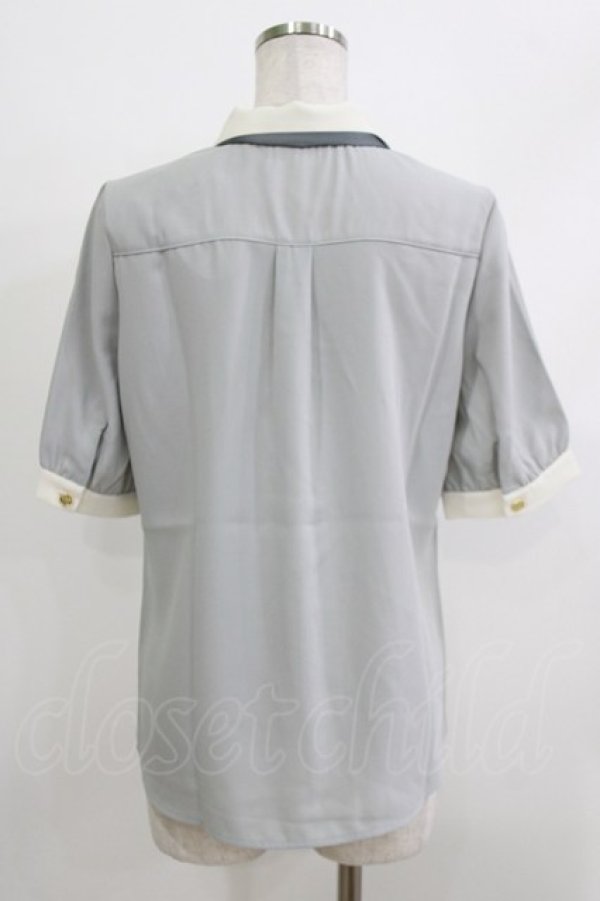 画像3: an another angelus / ロゴラインスカーフ付き5分袖シャツ Free MINT GRAY H-26-04-08-038-CA-OP-NS-ZH (3)