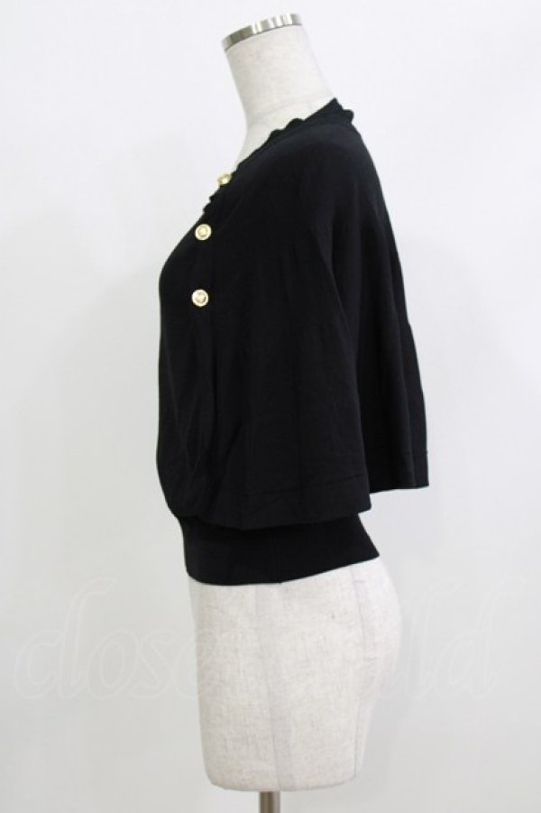 画像2: an another angelus / チェーン付きダブル釦2wayケープニット Free BLACK H-26-04-08-044-CA-TO-NS-ZH (2)