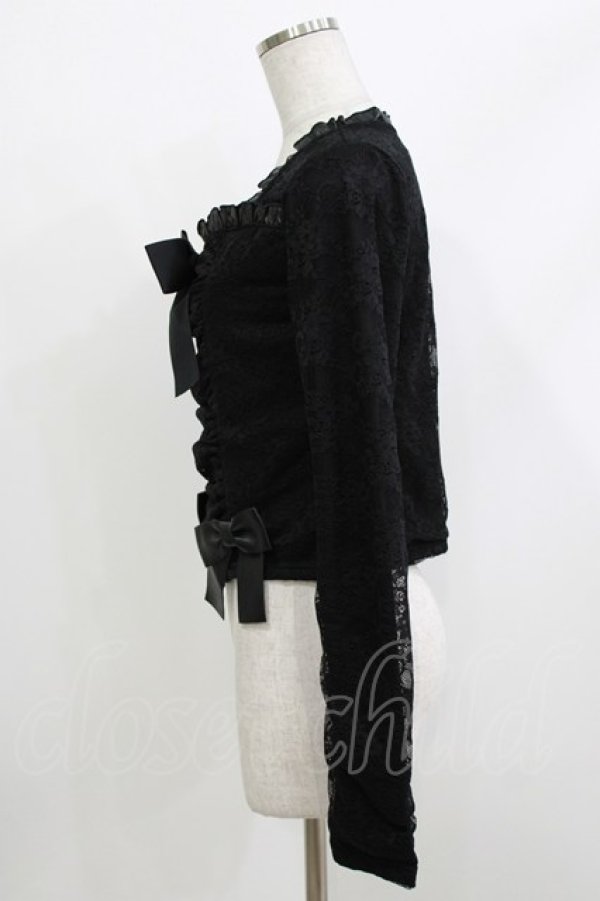 画像2: Jamie エーエヌケー / 合皮リボンレース M ブラック H-26-04-08-045-LO-TO-NS-ZH (2)