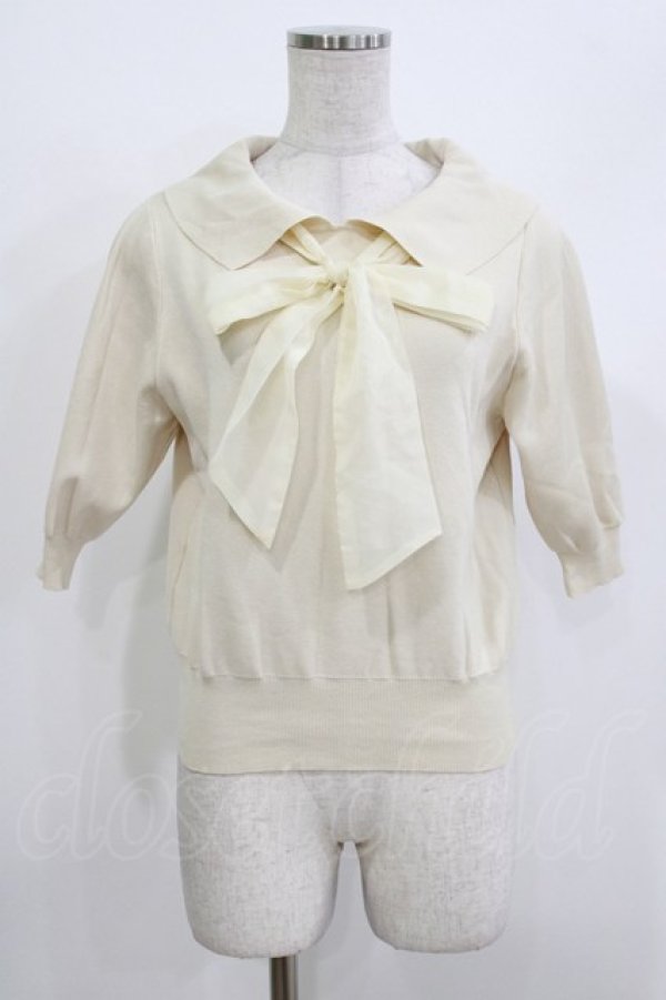 画像1: F&A / 3WAYオーガンジーリボンニットプルオーバー Free IVORY H-26-04-08-047-LO-TO-NS-ZH (1)