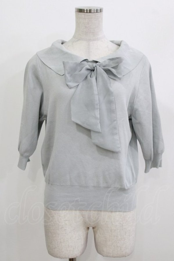 画像1: F&A / 3WAYオーガンジーリボンニットプルオーバー Free BLUE GRAY H-26-04-08-048-LO-TO-NS-ZH (1)