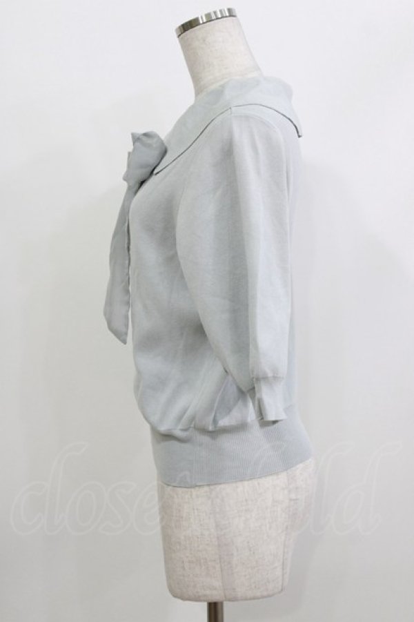 画像2: F&A / 3WAYオーガンジーリボンニットプルオーバー Free BLUE GRAY H-26-04-08-048-LO-TO-NS-ZH (2)
