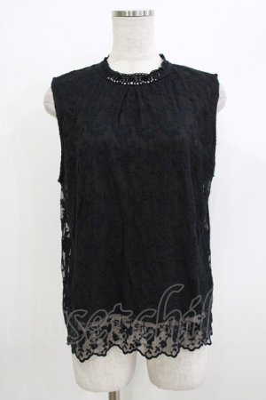 画像: axes femme / チュール刺繍ノースリプルオーバー Free ブラック H-26-04-08-050-AX-TO-NS-ZH