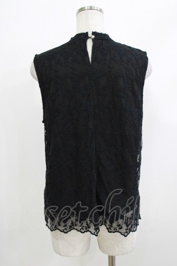 画像3: axes femme / チュール刺繍ノースリプルオーバー Free ブラック H-26-04-08-050-AX-TO-NS-ZH (3)