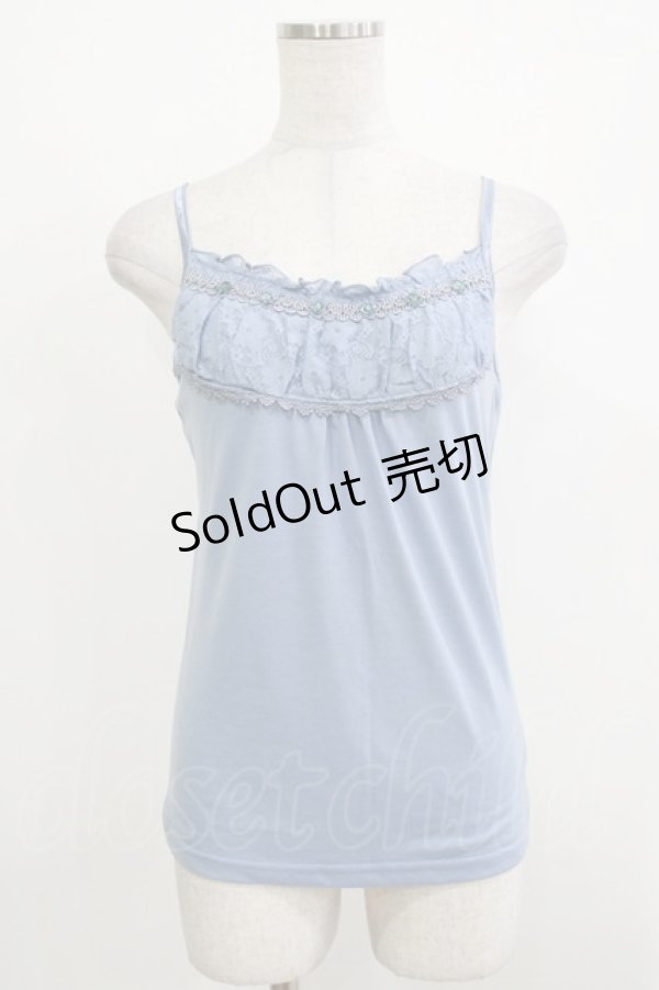 画像1: axes femme / レース切替キャミソール M ブルー H-26-04-08-051-AX-TO-NS-ZH (1)