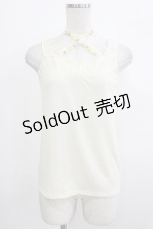 画像: axes femme / ビジューホルタータンク M 生成り H-26-04-08-052-AX-TO-NS-ZH