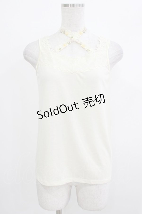 画像1: axes femme / ビジューホルタータンク M 生成り H-26-04-08-052-AX-TO-NS-ZH (1)