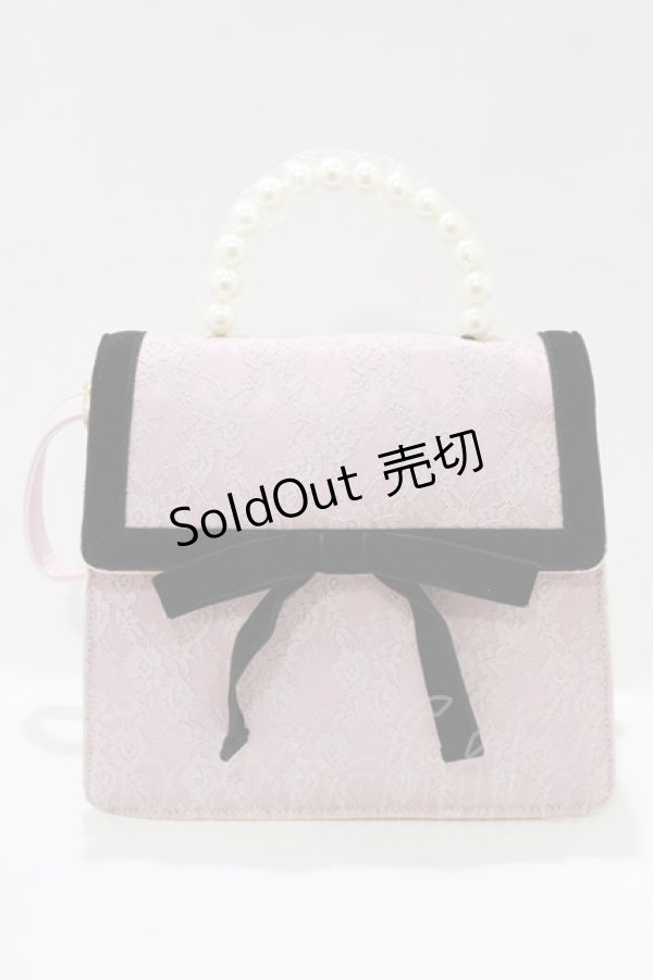 画像2: HONEY SALON / パールハンドルレースバッグ  ピンク H-26-04-08-055-EL-BG-NS-ZH (2)