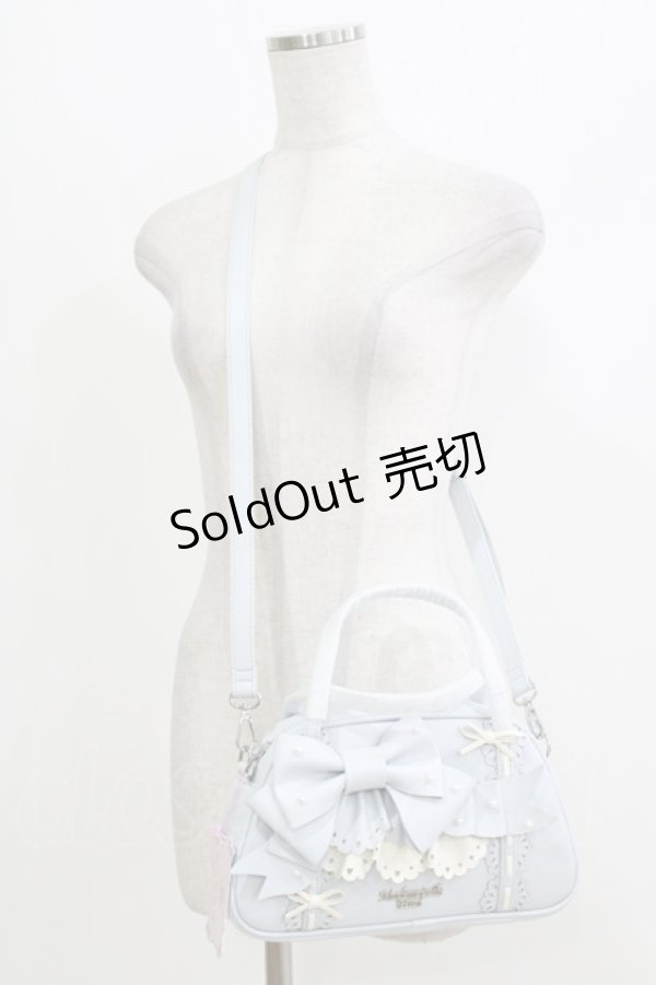 画像1: Mademoiselle Pearl（海外ロリータブランド） / パールリボンショルダーバッグ  サックス H-26-04-08-057-PU-BG-NS-ZH (1)